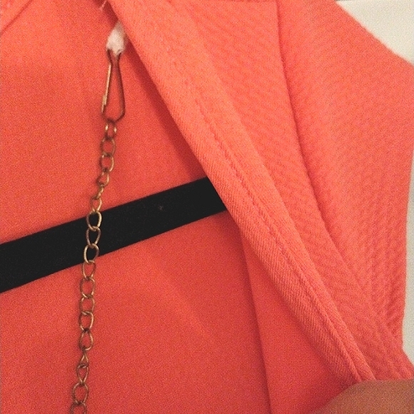 Coral Mini Dress with attached Necklace Dopamine Dressing Spring Summer - Picture 14 of 14